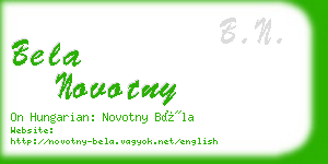 bela novotny business card